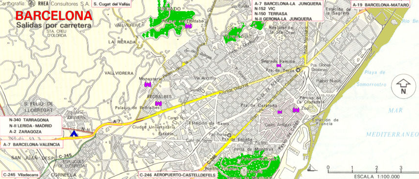 barcelona spain map. Barcelona Spain Map Of