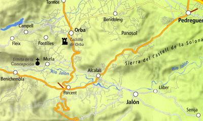 Jalon Valley, Valencia Map