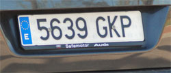 2009 registration plate Spain